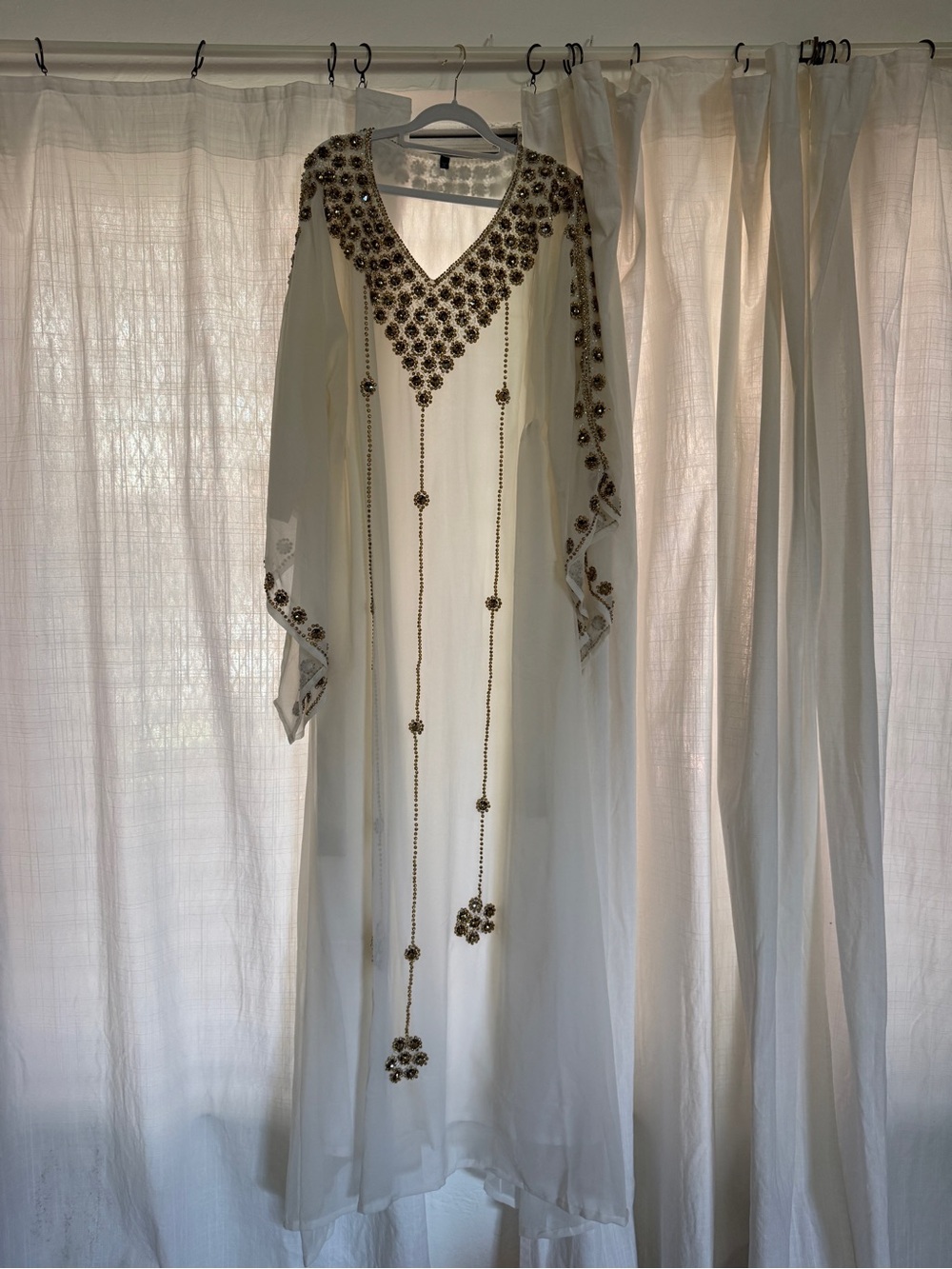 White and gold goddess gown/kaftan
